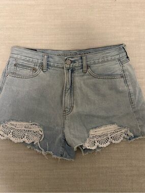 American Eagle Crochet Detail Mom Shorts